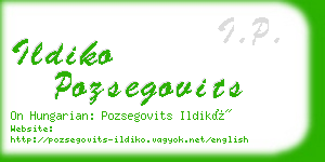 ildiko pozsegovits business card